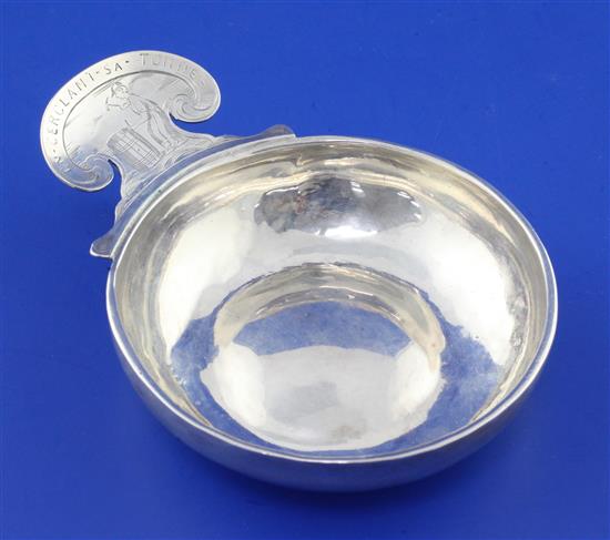 An 18th century French silver taste du vin, 3 oz.